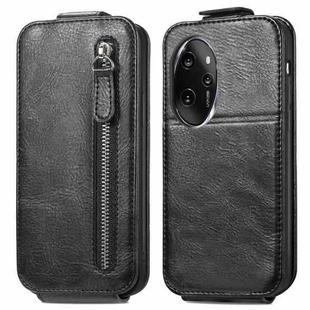 For Honor 100 Pro Zipper Wallet Vertical Flip Leather Phone Case(Black)