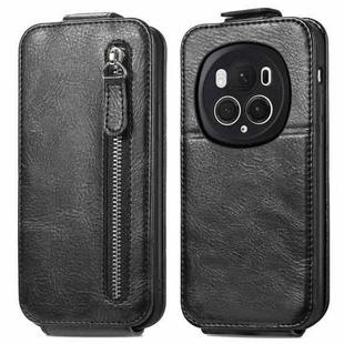 For Honor Magic6 Pro Zipper Wallet Vertical Flip Leather Phone Case(Black)