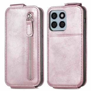 For Honor X8b Zipper Wallet Vertical Flip Leather Phone Case(Pink)