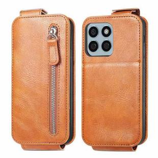 For Honor X8b Zipper Wallet Vertical Flip Leather Phone Case(Brown)