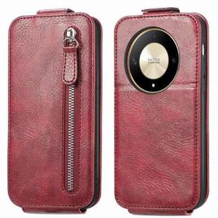 For Honor X9b Zipper Wallet Vertical Flip Leather Phone Case(Red)
