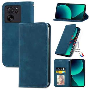 For Xiaomi 13T / 13T Pro Retro Skin Feel Magnetic Flip Leather Phone Case(Blue)