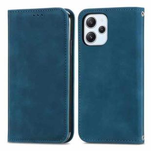 For Xiaomi Redmi 12 4G Retro Skin Feel Magnetic Flip Leather Phone Case(Blue)