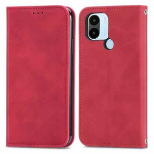 For Xiaomi Redmi A1+ Retro Skin Feel Magnetic Flip Leather Phone Case(Red)