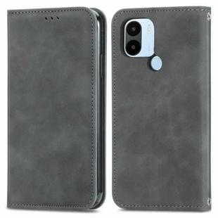 For Xiaomi Redmi A1+ Retro Skin Feel Magnetic Flip Leather Phone Case(Grey)