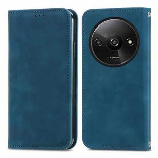 For Xiaomi Redmi A3 4G Retro Skin Feel Magnetic Flip Leather Phone Case(Blue)
