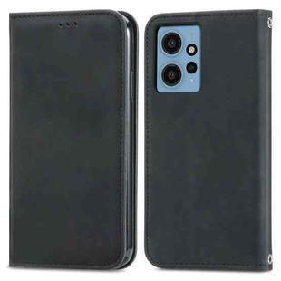 For Xiaomi Redmi Note 12 4G Retro Skin Feel Magnetic Flip Leather Phone Case(Black)