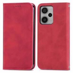 For Xiaomi Redmi Note 12 Pro+ 5G Retro Skin Feel Magnetic Flip Leather Phone Case(Red)