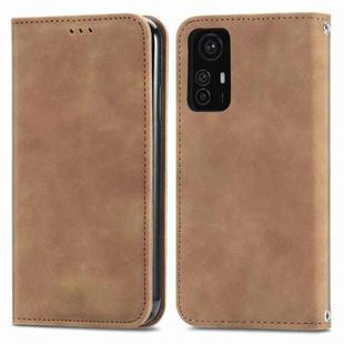 For Xiaomi Redmi Note 12S Retro Skin Feel Magnetic Flip Leather Phone Case(Brown)