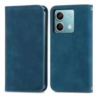 For Xiaomi Redmi Note 13 5G Retro Skin Feel Magnetic Flip Leather Phone Case(Blue)