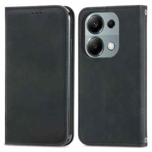 For Xiaomi Redmi Note 13 Pro 4G Retro Skin Feel Magnetic Flip Leather Phone Case(Black)