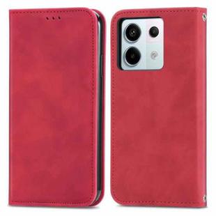 For Xiaomi Redmi Note 13 Pro 5G Retro Skin Feel Magnetic Flip Leather Phone Case(Red)