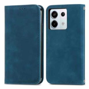 For Xiaomi Redmi Note 13 Pro 5G Retro Skin Feel Magnetic Flip Leather Phone Case(Blue)