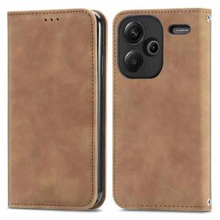 For Xiaomi Redmi Note 13 Pro+ 5G Retro Skin Feel Magnetic Flip Leather Phone Case(Brown)