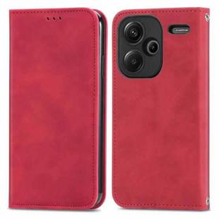 For Xiaomi Redmi Note 13 Pro+ 5G Retro Skin Feel Magnetic Flip Leather Phone Case(Red)