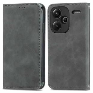 For Xiaomi Redmi Note 13 Pro+ 5G Retro Skin Feel Magnetic Flip Leather Phone Case(Grey)