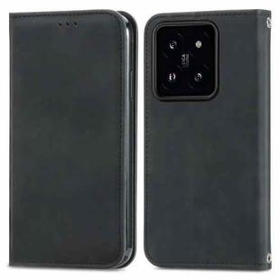 For Xiaomi  14 Pro Retro Skin Feel Magnetic Flip Leather Phone Case(Black)