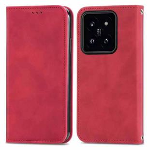 For Xiaomi  14 Pro Retro Skin Feel Magnetic Flip Leather Phone Case(Red)