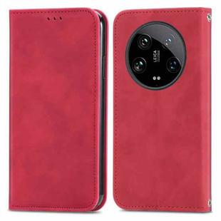 For Xiaomi  14 Ultra Retro Skin Feel Magnetic Flip Leather Phone Case(Red)