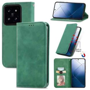 For Xiaomi 14 Retro Skin Feel Magnetic Flip Leather Phone Case(Green)