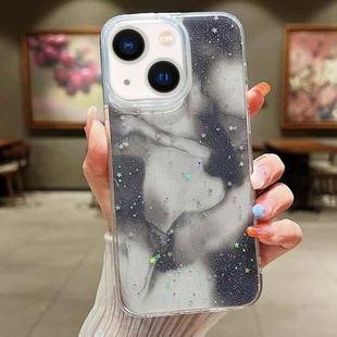 For  iPhone 13 Ink Smudged Glitter TPU Phone Case(Black)
