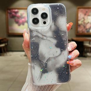 For iPhone 12 / 12 Pro Ink Smudged Glitter TPU Phone Case(Black)