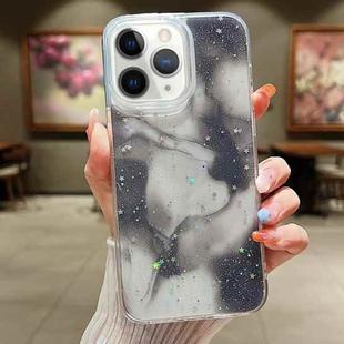 For iPhone 11 Pro Ink Smudged Glitter TPU Phone Case(Black)