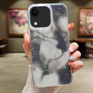 For iPhone XR Ink Smudged Glitter TPU Phone Case(Black)