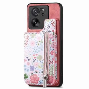 For Xiaomi 12 Retro Painted Zipper Wallet Back Phone Case(Pink)