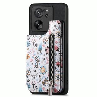 For Xiaomi 12T / Redmi K50 Ultra Retro Painted Zipper Wallet Back Phone Case(Black)