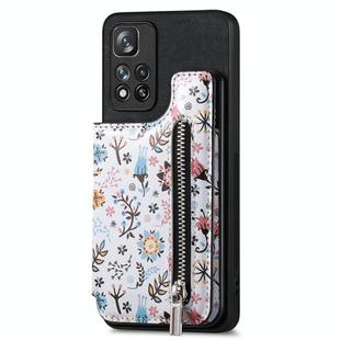 For Redmi Note 12 Pro 5G Retro Painted Zipper Wallet Back Phone Case(Black)