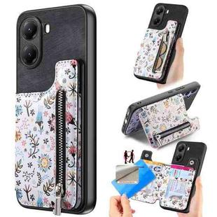 For Redmi Turbo 4 Retro Painted Zipper Wallet Back Phone Case(Black)