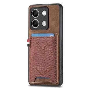 For Xiaomi Redmi Note 13 Denim Texture Leather Skin Phone Case with Card Slot(Brown)