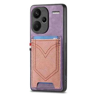 For Xiaomi Redmi Note 13 Pro+ Denim Texture Leather Skin Phone Case with Card Slot(Purple)