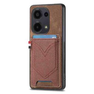 For Xiaomi Redmi Note 13 Pro 4G Denim Texture Leather Skin Phone Case with Card Slot(Brown)