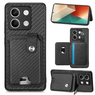 For Xiaomi Redmi Note 13 Card Wallet Kickstand Back Phone Case with Tool Knife(Black)