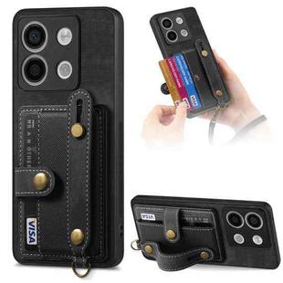 For Xiaomi Redmi Note 13 Pro 5G Retro Cross Wristband Wallet Leather Back Phone Case(Black)