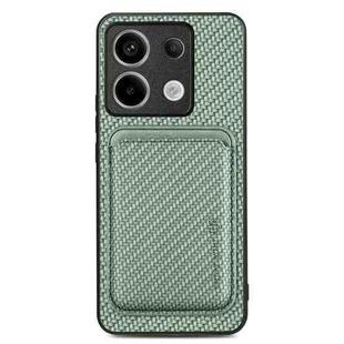 For Xiaomi Redmi Note 13 Pro Carbon Fiber Leather Card Magnetic Phone Case(Green)