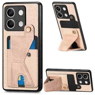 For Xiaomi Redmi Note 13 Carbon Fiber Wallet Flip Card K-shaped Holder Phone Case(Apricot)