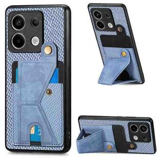 For Xiaomi Redmi Note 13 Pro Carbon Fiber Wallet Flip Card K-shaped Holder Phone Case(Blue)