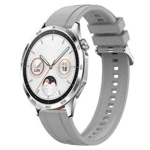 For Huawei Watch GT4 46mm Tire Pattern Silver Buckle Silicone Watch Band(Light Gray)