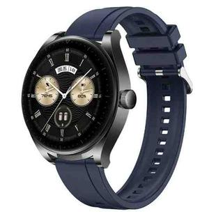 For Huawei Watch GT3 SE / Watch Buds Tire Pattern Silver Buckle Silicone Watch Band(Midnight Blue)