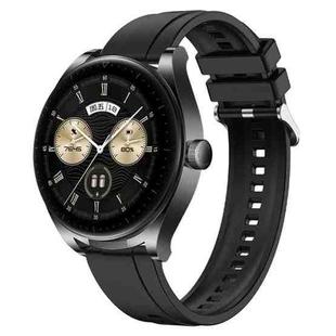 For Huawei Watch GT3 SE / Watch Buds Tire Pattern Silver Buckle Silicone Watch Band(Black)