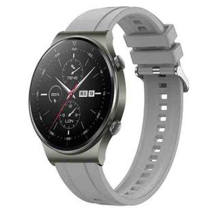For Huawei Watch GT2 Pro / GT 2e / GT2 46mm Tire Pattern Silver Buckle Silicone Watch Band(Light Gray)