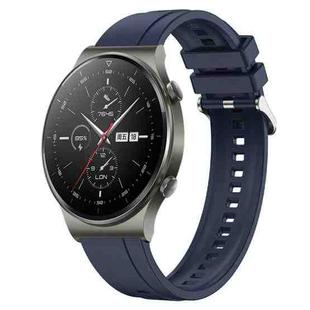 For Huawei Watch GT2 Pro / GT 2e / GT2 46mm Tire Pattern Silver Buckle Silicone Watch Band(Midnight Blue)