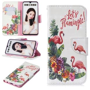 3D Colored Drawing Pattern Horizontal Flip Leather Case for  Huawei Honor8C, with Holder & Card Slots & Wallet(English Flamingo)