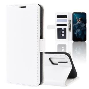 R64 Texture Single Fold Horizontal Flip Leather Case for Huawei Honor 20 Pro, with Holder & Card Slots & Wallet(white)