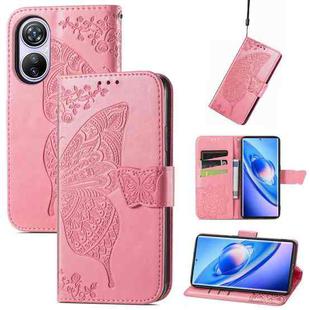 For Blackview A200 Pro Butterfly Love Flower Embossed Leather Phone Case(Pink)