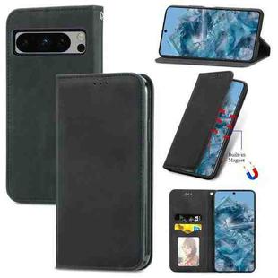 For Google Pixel 8 Retro Skin Feel Magnetic Horizontal Flip Leather Phone Case(Black)