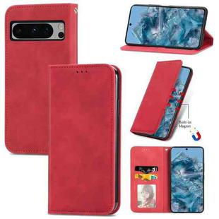 For Google Pixel 8 Retro Skin Feel Magnetic Horizontal Flip Leather Phone Case(Red)